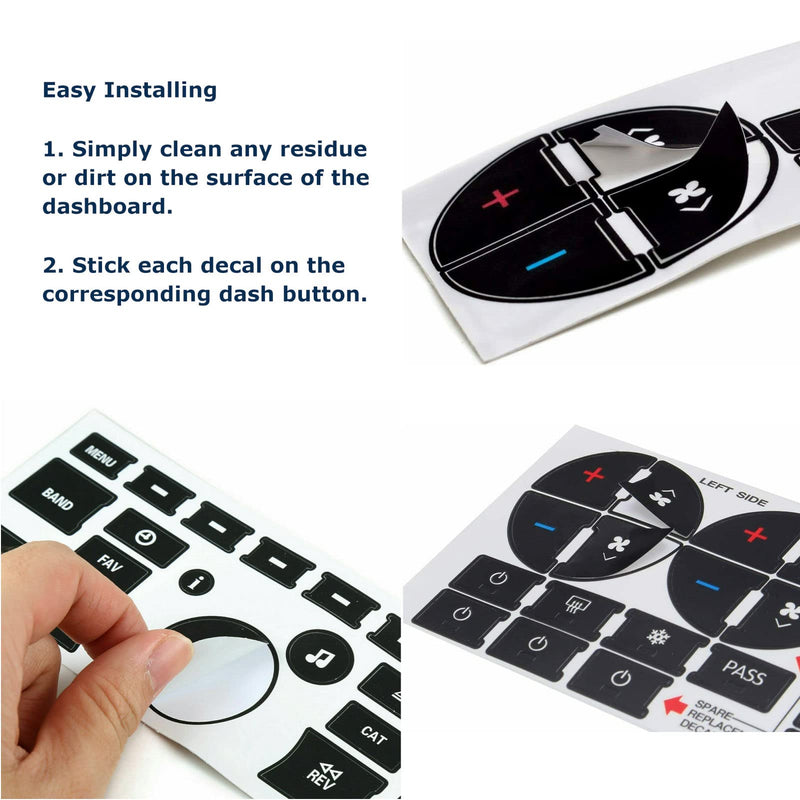 Ombialo AC Dash Button Repair Kit, Stickers Decals Compatible with GM Vehicles, GMC Chevrolet Tahoe Yukon Acadia Sierra 2006-2014 2Pcs 2 AC31