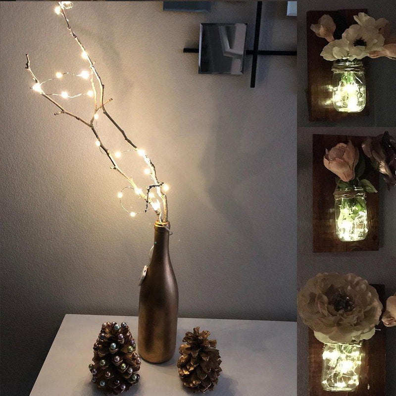 YKB Fairy Lights 12 Pack, Battery Operated String Lights, 20 LEDs on 3.3 feet Copper Wire, Mini LED Fairy String Lights Warm White for Wedding Party Mason Jar Christmas Decorations Bedroom Decor