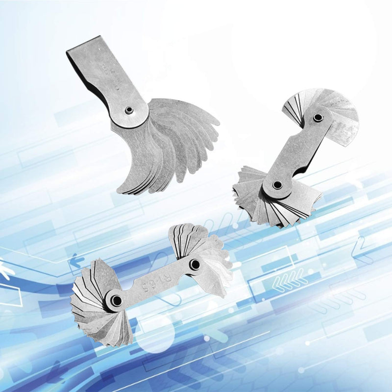5Pcs Stainless Steel Radius Gauge, Portable Concave Convex External Internal Arc Measuring Tool Radius Fillet Gauge Set R0.3-1.5/ R1-6.5/ R7-14.5/ R15-25/ R25-50