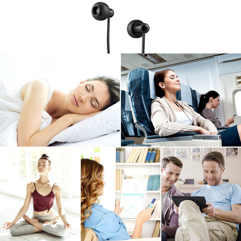 AGPTEK Sleep Earbuds, in-Ear Earphones for Sleeping with 3 Sizes Ultra-Light Soft Silicone, Noise Isolating Headphone Perfect for Sleeping, Insomnia, Side Sleeper, Air Travel, Meditation & Relaxation