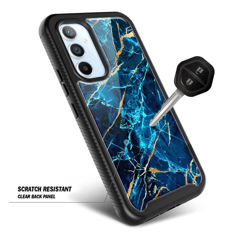 NZND Galaxy A54 5G Case with [Built-in Screen Protector], Full-Body Protective Shockproof Rugged Bumper Cover, Impact Resist Durable Phone Case for Samsung Galaxy A54 5G (Sapphire) Sapphire