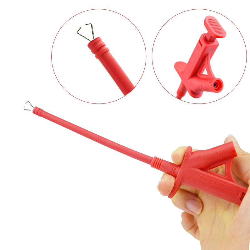 ZIBOO ZB-T15 Flexible Test Hook Clip,Professional IC Test Hook Clip Grabbers Probe Jumper,High Voltage Flexible Test Hook Clip Insulated Quick for Multimeters, Clamp Meters and Automobile Inspection