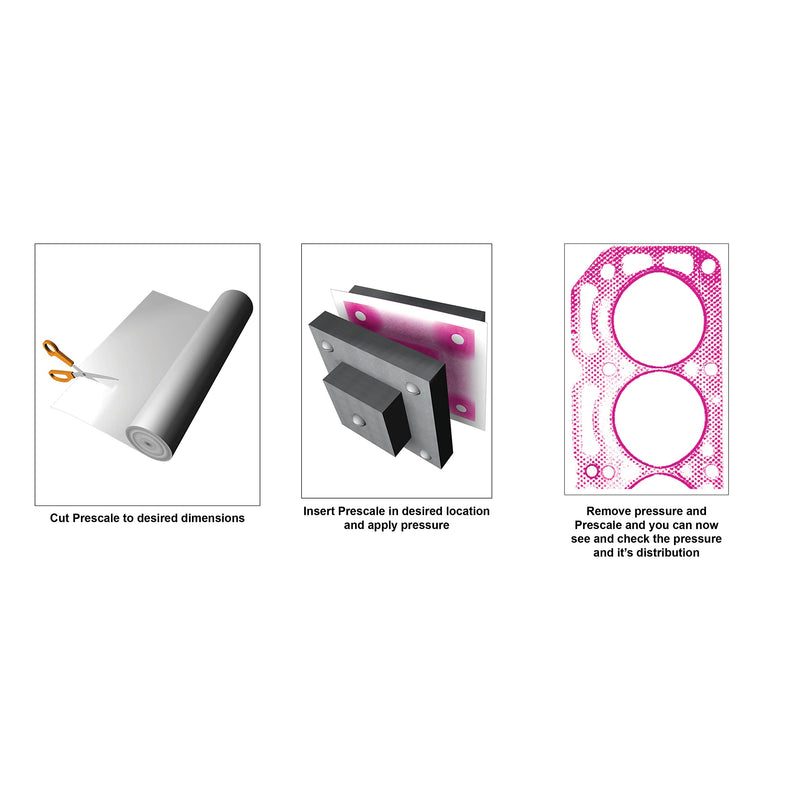 Fujifilm Prescale Sample Pack - Ultra Low (LLLW) - Surface Pressure Mapping - Pressure Indicating Film - Tactile Sensor - Pressure Range 28-85 PSI - (L 4 inch x W 2.5 inch Sheets)