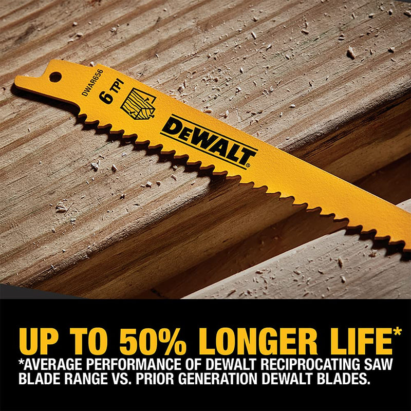 DEWALT Reciprocating Saw Blades, Metal/Wood Cutting Set, 6-Piece (DW4856) Metallic