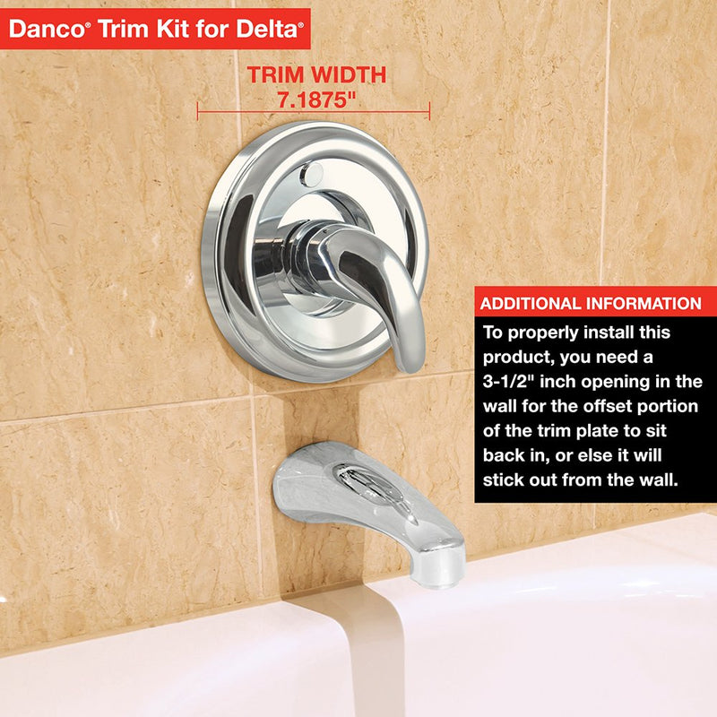 Danco 10004 Single Function Tub Trim Kit, Fits 1300/1400, MultiChoice 13/14 600 Series Delta Shower Valve, Brushed Nickel