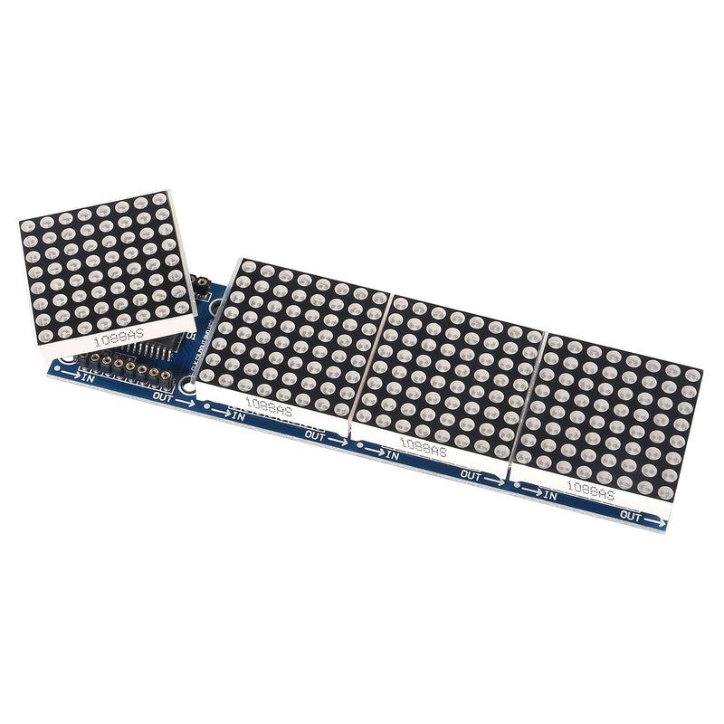 ALAMSCN MAX7219 Dot Matrix Module 32x8 4 in 1 LED Display Modules for Arduino Raspberry Pi Microcontroller with 5Pin Wires Red (Pack of 2)