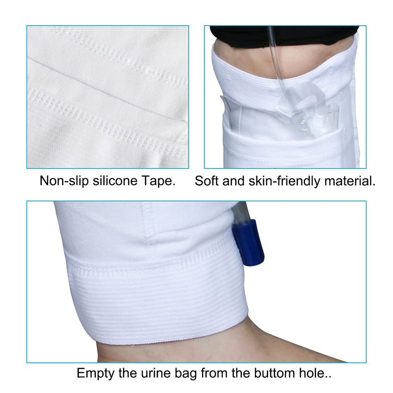 MUYU Catheter Leg Bag Holder, Catheter Urine Drainage Bags Calf Holder Strap, Foley Leg Bag Sleeve for Incontinence Urine Bag, Washable and Durable. (Large) Large