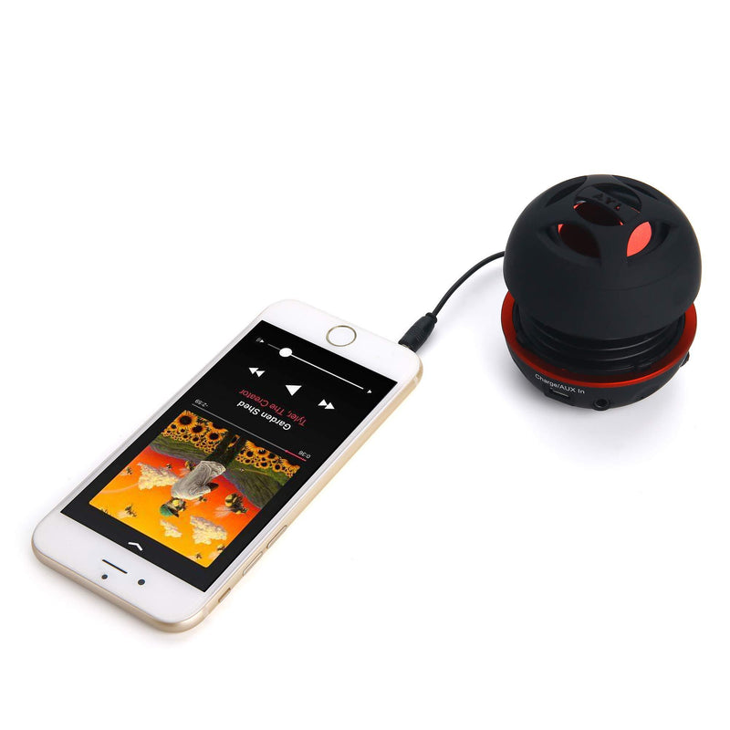 AYL Mini Speaker System, Portable Plug in Speaker with 3.5mm Aux Audio Input, External Speaker for Laptop Computer, MP3 Player, iPhone, iPad, Cell Phone (Black) Mini Portable Black