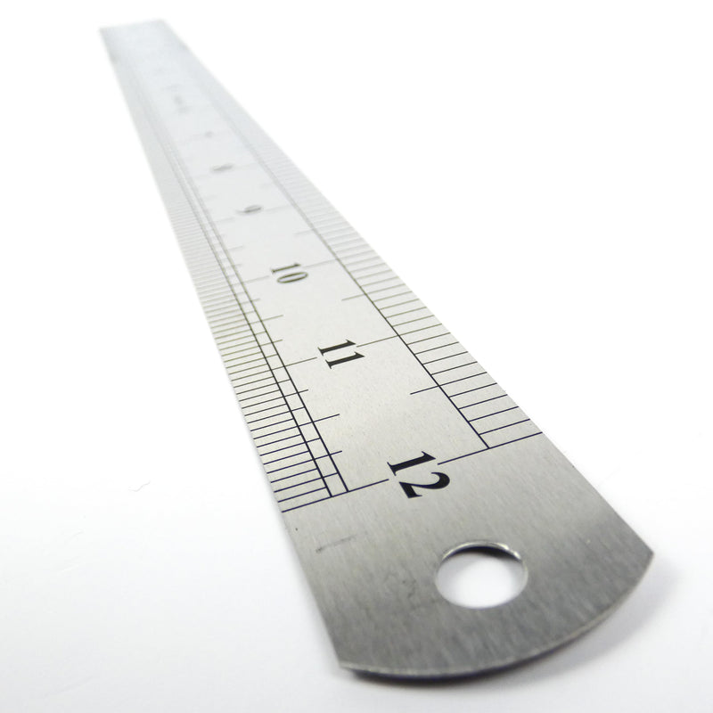 DAUMKINO® stainless steel ruler, length 30 cm, metric/imperial scale, versatile for use in hobbies, school and work