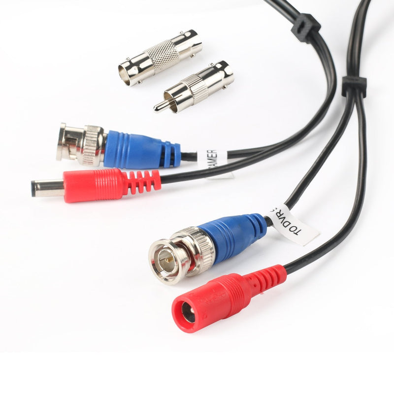 SHD 100Feet BNC Vedio Power Cable Pre-Made Al-in-One Camera Video BNC Cable Wire Cord for Surveillance CCTV Security System with Connectors(BNC Female and BNC to RCA)