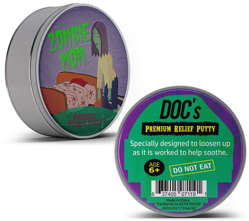 Gears Out Zombie Mom Stress Relief Putty - Funny Therapy Dough for Mothers - Zombie Lover Gifts - Fidget Puddy for Friends - Mombie
