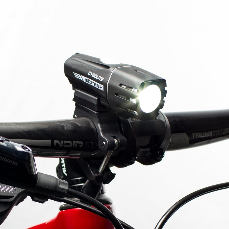 Cygolite Streak 450 Lumen Headlight & Hotshot SL 50 Lumen Tail Light USB Rechargeable Bike Light Combo Set 450 Lumens Front / 50 Lumens Rear Black / Red