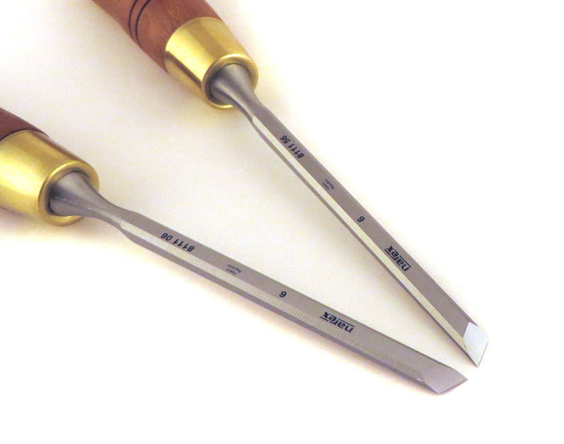 Narex Right & Left 6 mm 1/4" Skew Paring Chisels 811106/811156