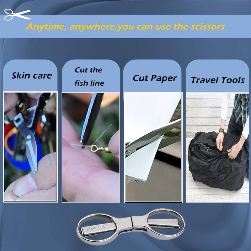 2Pcs Folding Scissors,Safe Portable Travel Scissors,Stainless Steel Telescopic Cutter Used for Home Office, Safety Portable Travel Trip Scissors Non-hangable Scissors