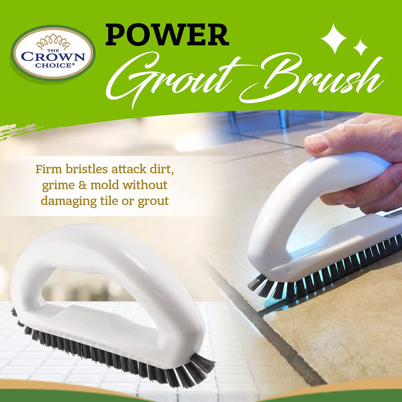 Grout Cleaner Brush with Stiff Angled Bristles and 3-in-1 Grout Cleaning Brush Supplies to Deep Clean Tile Lines, Detail Kitchen, Scrub Bathroom, Shower | 4Pc Home Detail and Grout Cleaner Brushes Set