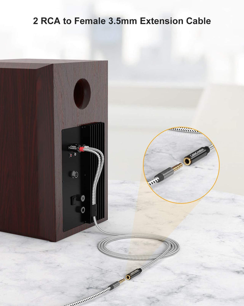 3.5mm to RCA Cable,CableCreation 20CM 3.5mm Female to 2RCA Male Stereo Audio Cable Gold Plated for TV,Smartphones, MP3, Tablets, Speakers,Home Theater,0.75FT 0.75Ft