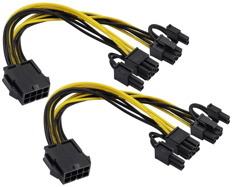 zdyCGTime GPU 8pin to Dual 8Pin (6+2) Pin Power Supply line Graphics Video Card Extender Cable,18AWG GPU VGA Female to Dual PCI-E Male Y Splitter Power Cable,for Graphics Card BTC Miner.(20cm/2Pack)