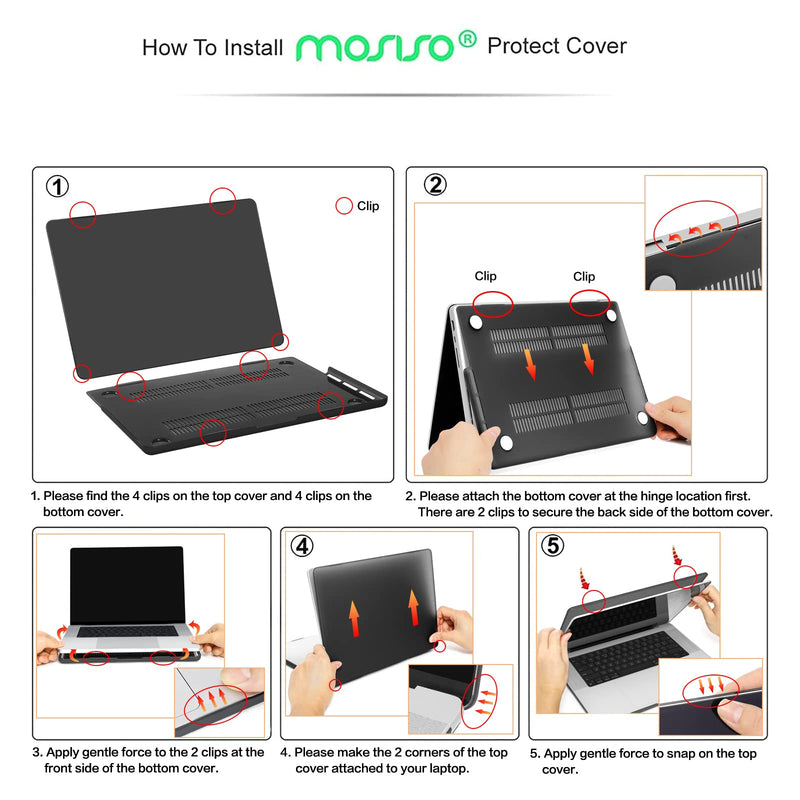 MOSISO Compatible with MacBook Pro 16 inch Case 2021 2022 Release A2485 M1 Pro/Max with Liquid Retina XDR Display Touch ID, Plastic Peony Hard Shell Case&Keyboard Cover Skin&Screen Protector, Black