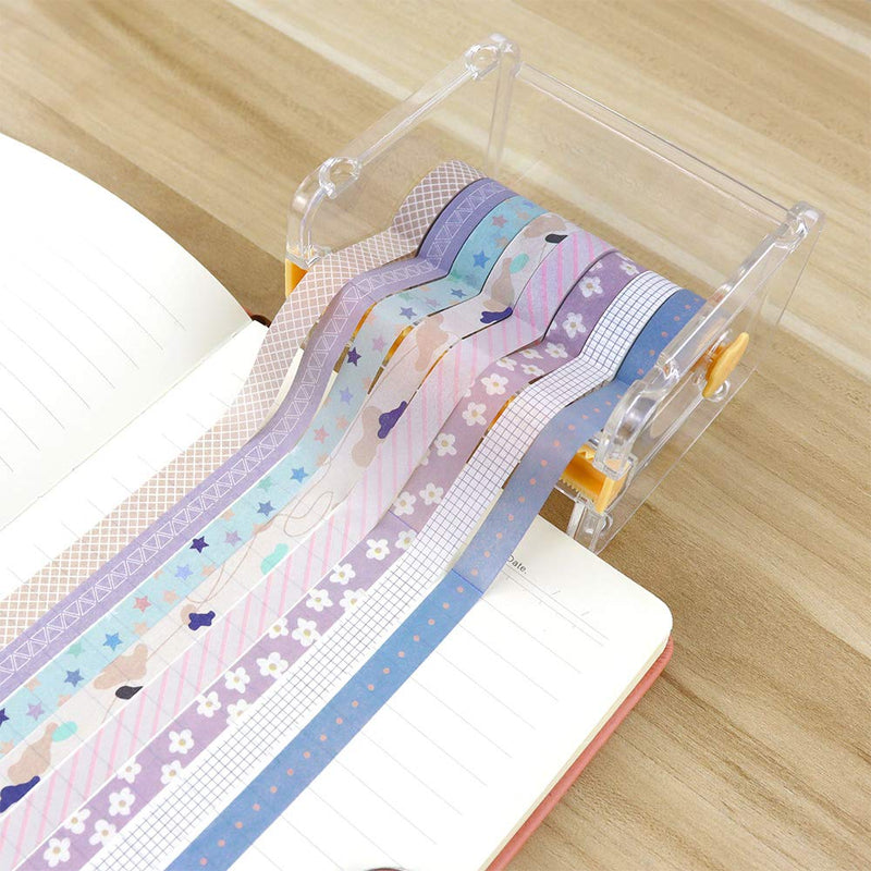 4PCS Washi Tape Dispenser Cutter, Tape Holder Organizer, Washi Tape Organizer, Masking Tape Cutter, Office Tape Holder Dispenser for Desk