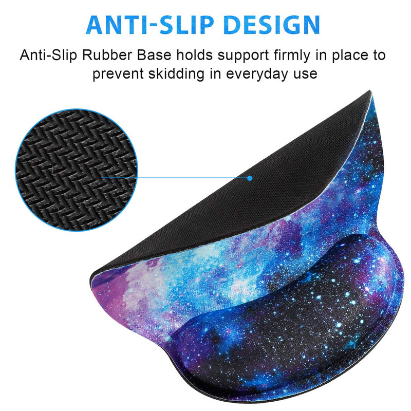 Mouse Pad with Wrist Rest Support, ToLuLu Gel Cute Mouse Pads Non Slip Rubber Base Mousepad, Ergonomic Mouse Wrist Rest Pad for Laptop Computer Home Office Working Gaming Pain Relief, Nebula Galaxy