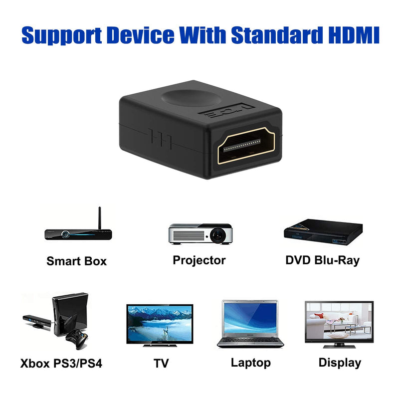 VCE HDMI Coupler HDMI Female to Female Connector 4K HDMI to HDMI Adapter, 2 Pack