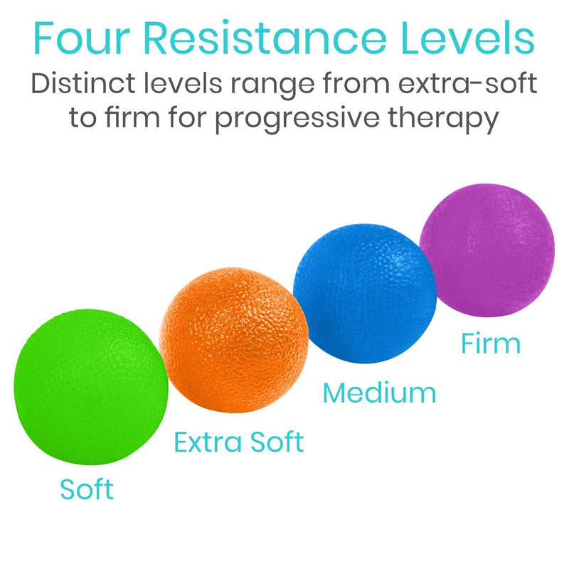 Vive Squeeze Balls for Hand Therapy, Exercise, Arthritis - Grip Strengthener Occupational Equipment for Finger, Wrist, Carpal Tunnel, Pain Relief, Stress - Resistance Strength Squeezing Egg Trainer