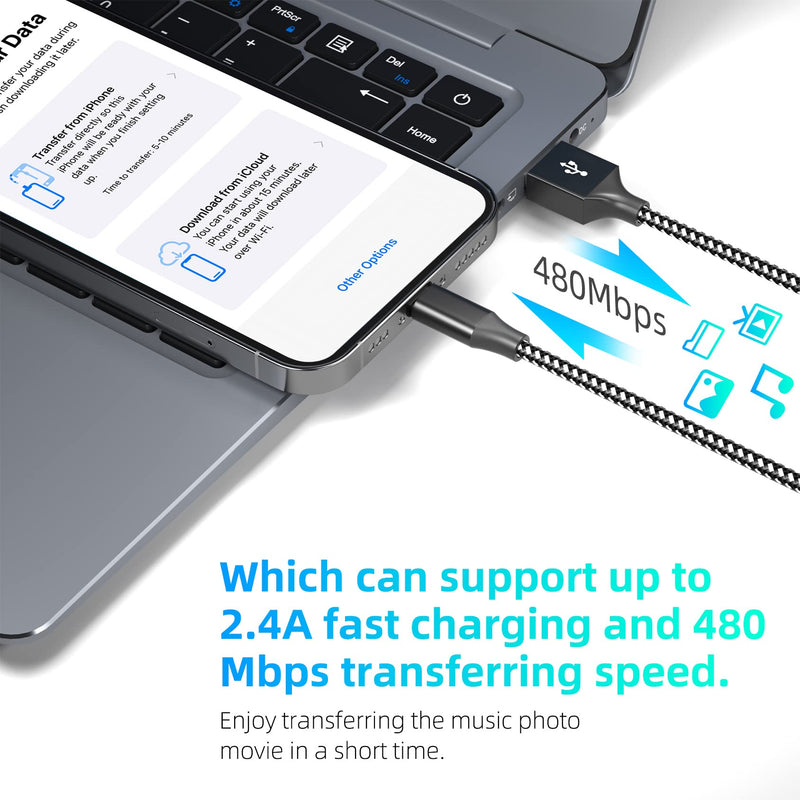iPhone Charger [Apple MFi Certified] 3Pack 10FT Lightning Cable Fast Charging Nylon Braided iPhone Charger Cord Compatible with iPhone 13 12 11 Pro Max XR XS X 8 7 6 Plus SE and More