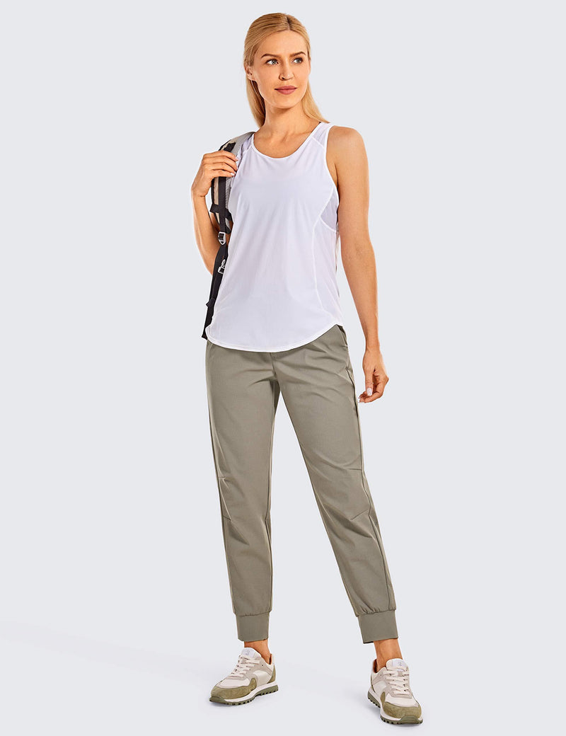 CRZ YOGA Women's Hiking Pants Lightweight Quick Dry Drawstring Joggers with Pockets Elastic Waist Travel Pull on Pants XX-Small Cliff Ash