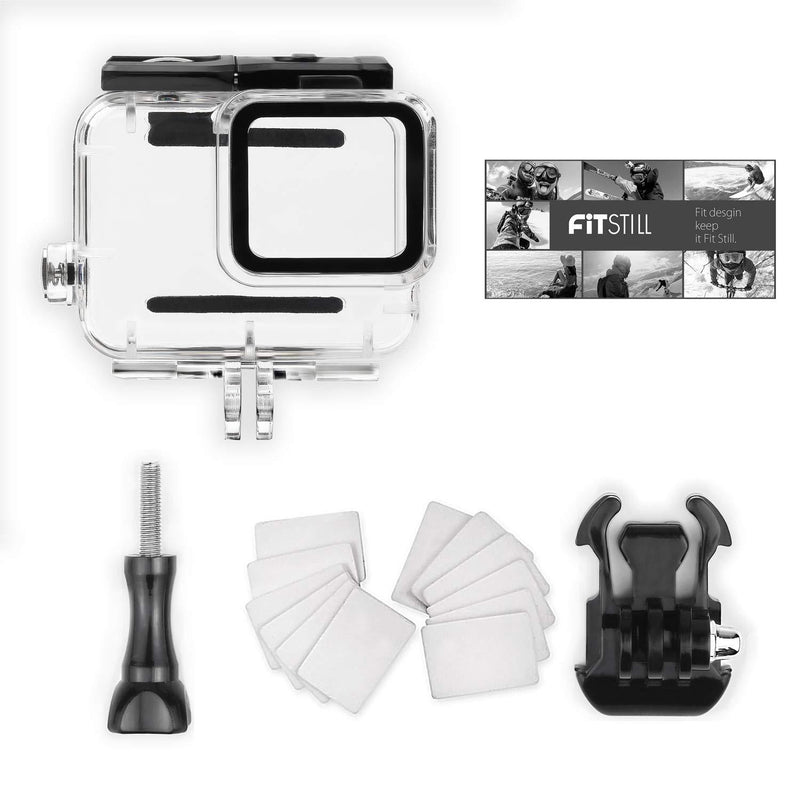 FitStill Waterproof Housing Case for GoPro Hero 7 White & Silver, Protective 45m Underwater Dive Case Shell with Bracket Accessories for Go Pro Hero7 Action Camera 【Double LOCK】 Hero 7 White/Silver Dive Case