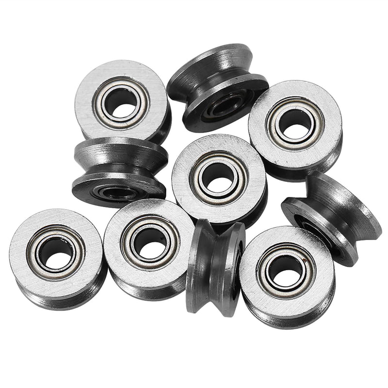 Stainless V Groove Bearing, Grooved Bearing Precision, Mini Dobble Pulley Wheels, Rollerball Bearings Guide Pulley Bearing, for Rail Track Linear Motion System 4x13x6mm, 10pcs, V624ZZ