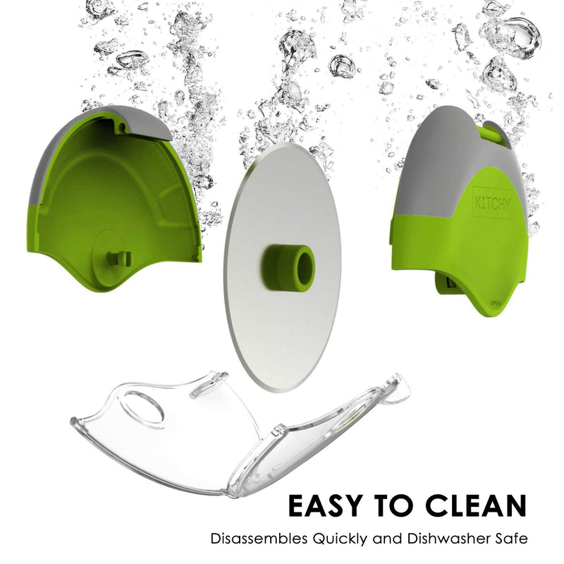 Kitchy Pizza Cutter Wheel - Super Sharp and Easy To Clean Slicer, Kitchen Gadget with Protective Blade Guard (Green) Green