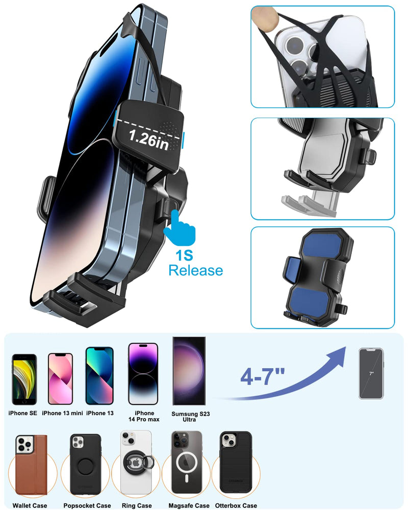 woleyi Gooseneck Spin Bike Phone Mount, Handlebar Clip Cell Phone Holder for Exercise Bicycle, Stationary Cycling, Stroller, Gym Treadmill, Mic Stand, for iPhone 14 Pro Max/13/12, S10, 4-7" Smartphone
