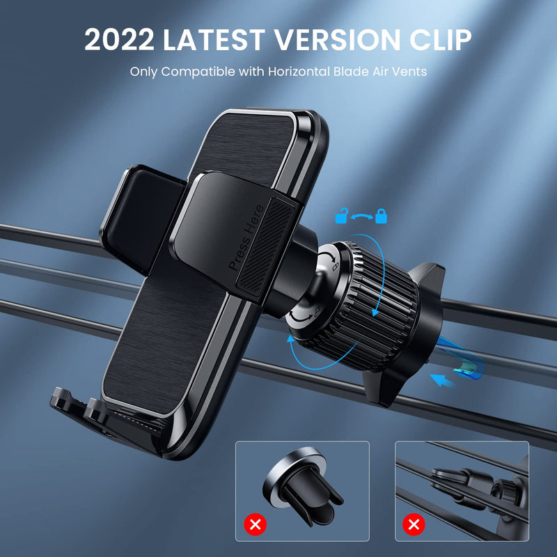 Qifutan Phone Mount for Car Vent [2022 Upgraded Clip] Cell Phone Holder Car Hands Free Cradle in Vehicle Car Phone Holder Mount Fit for Smartphone, iPhone, Cell Phone Automobile Cradles Universal Air Vent
