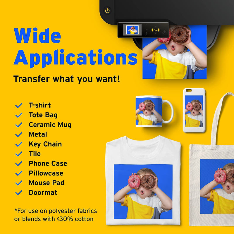Printers Jack 400ML Sublimation Ink for Epson C88 C88+ WF7710 ET2720 ET4700 ET15000 ET2760 ET2750 WF7820 Inkjet Printers Heat Press Transfer on Mugs, Plates, Polyester Shirts, Phone Cases etc 4 x Color