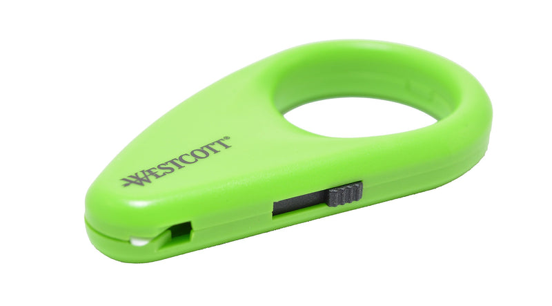 Westcott Compact Fixed Box Opener (16473), uses Slice Ceramic Blades, Green, 2.25 inches