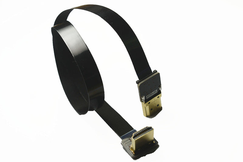 Flat Slim Thin HDMI FFC FPV HDMI Cable Standard HDMI Male to Standard HDMI Male 90 Degree for RED blackmagic BMCC Sony FS7 Canon C300 Black (50CM) 50CM A1-A2-BLACK-19.5"