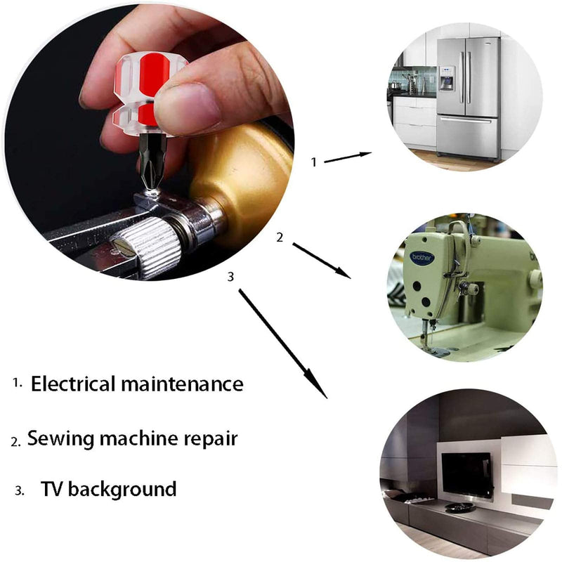 Buspoll Mini ultrashort flat head and Phillips small screwdriver set, sewing machine screwdriver tool concept