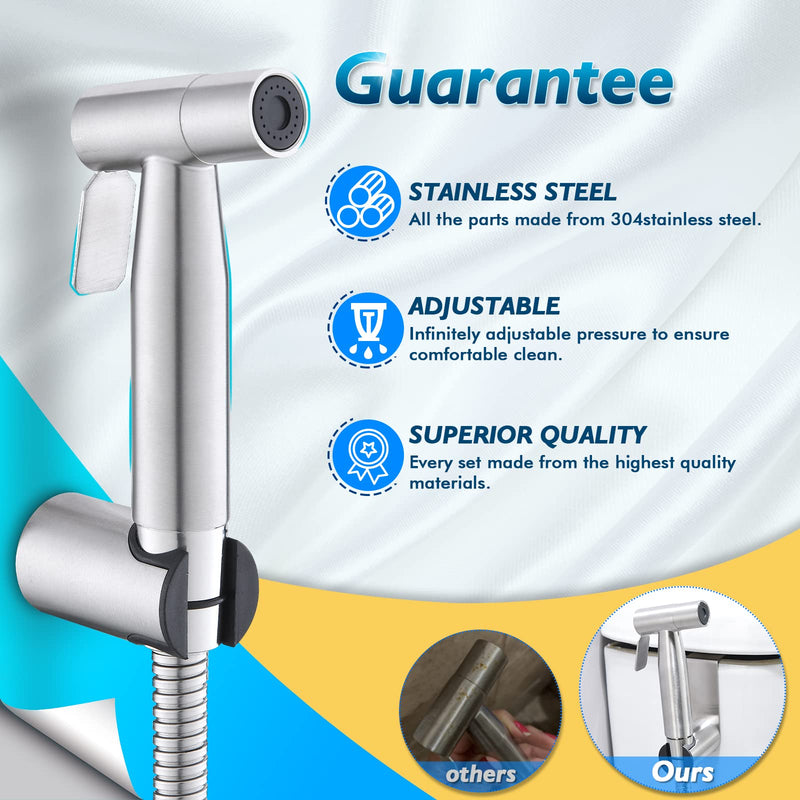 BRITULIF Bidet Sprayer for Toilet, Handheld Sprayer Kit with Adjustable Jet Spray for Toilet Handheld Bidet Cloth Diaper Sprayer Set Muslim Shower Toilet Sprayer - Easy to Install