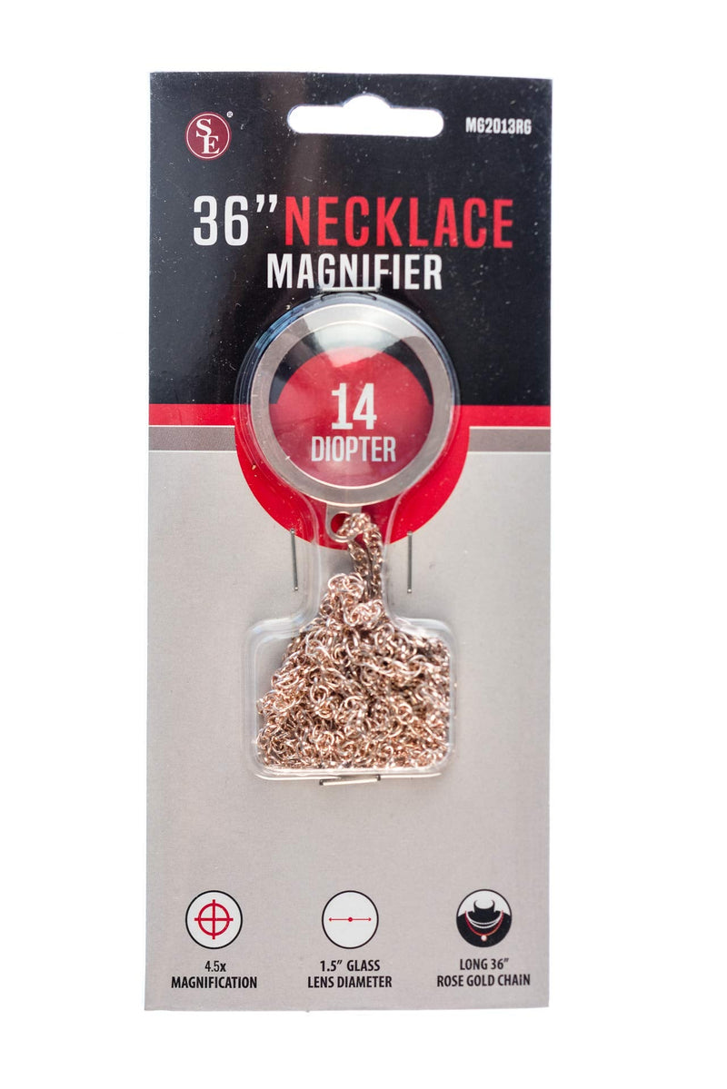 SE 36” Necklace Magnifier with 14 Diopter - MG2013RG Rose Gold