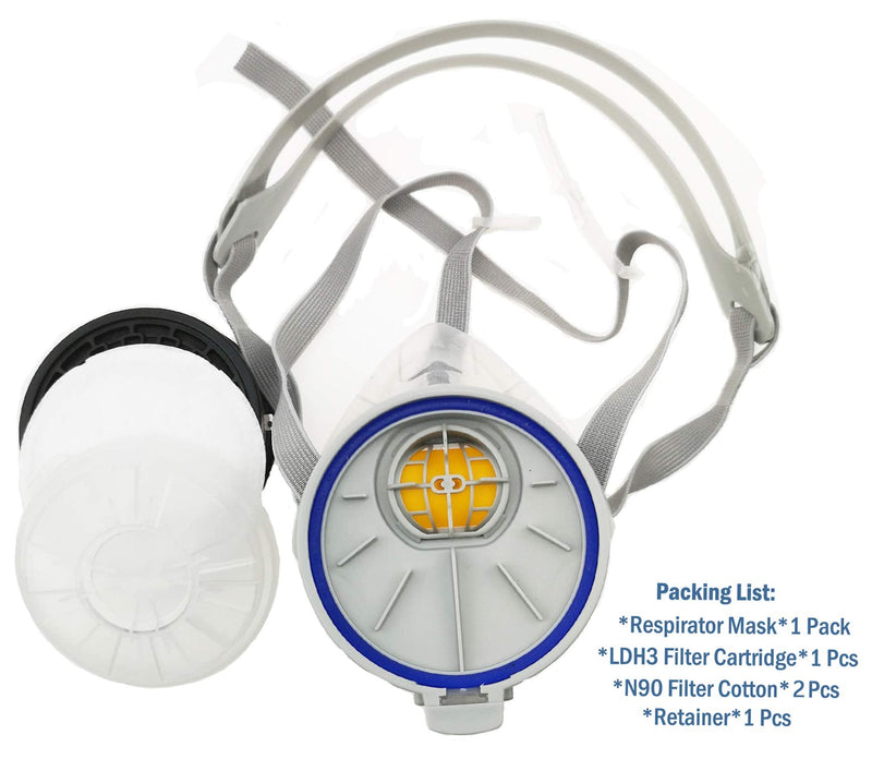 Half Face Reusable Respirator Spray Paint Gas Mask Respiratory Protection Multi-Purpose Dustproof Respirator,Medium(Mask+1 Pack Cartridge)