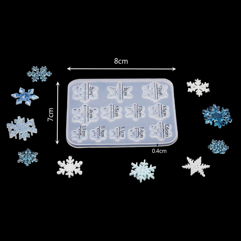 3 Pieces Snowflake Silicone Moulds, DIY Silicone Pendant Mold Making Resin Casting Mold for Holiday Craft Supplies