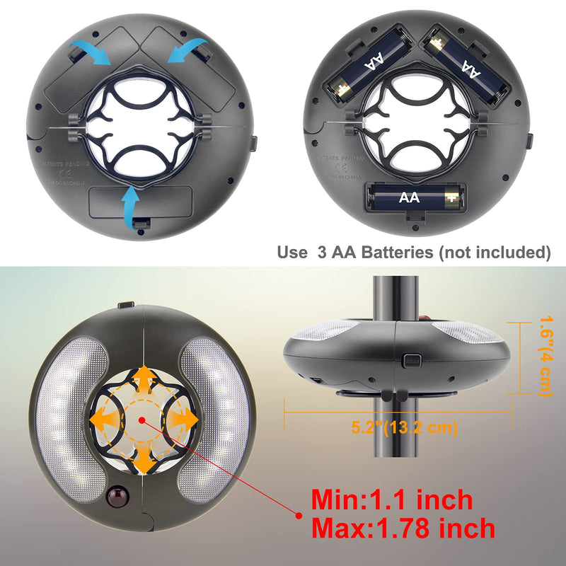 BIGMONAT Battery Operated Hanging Lights Outdoor Patio Umbrella Light with Remote12Colors Changing Camping Tent Light Outside Brightness Dimmable and Timer Setting 120Lumens Black