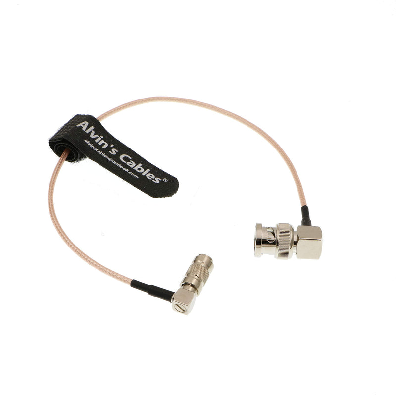 Alvin's Cables DIN 1.0 2.3 Mini BNC Right Angle to BNC Male Right Angle 75ohm RG179 Blackmagic HD SDI Cable 30cm