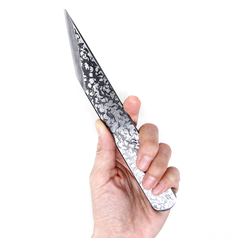 KAKURI Kiridashi Knife 24 mm for Left Handed, Made in JAPAN, Left Hand Knife Tool for Wood Marking, Scribing, Carving, Whittling, Woodworking, Hand Forged Hammered Pattern