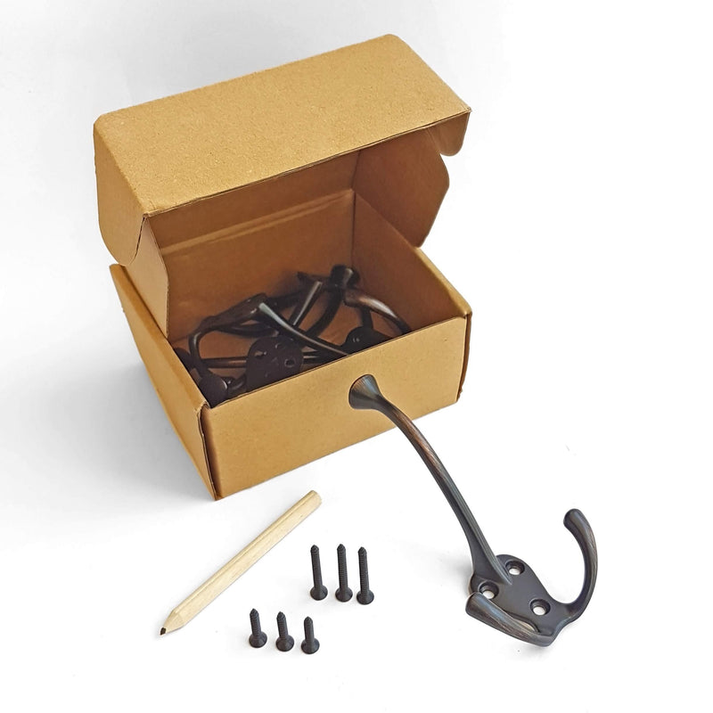 5 Pack Ambipolar TriLeg Hook, Heavy Duty Big Triple Leg / Double Coat Hooks Base. Entryway Coat Hooks, Scarf and Jacket Hangers.Perfect Bath Towel Heavy Hooks (5 Pack, Oil Rubbed Bronze) Oil-Rubbed Bronze