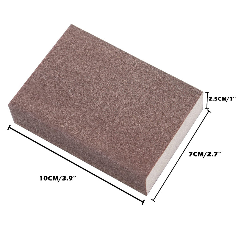 Sunxeke 6Pcs Sanding Sponge 220 Grit Blocks for Pot Brush Pan Brush Metal Sanding Wood Sanding Washable&Reusable N-G-001-220
