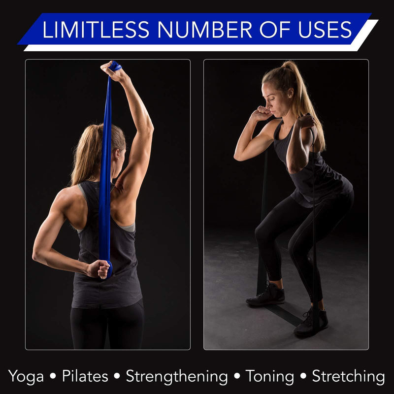 TheraBand 20381 Non-Latex Exercise Band Active Recovery Kits, Blue/Black - Advanced Set Blue-black