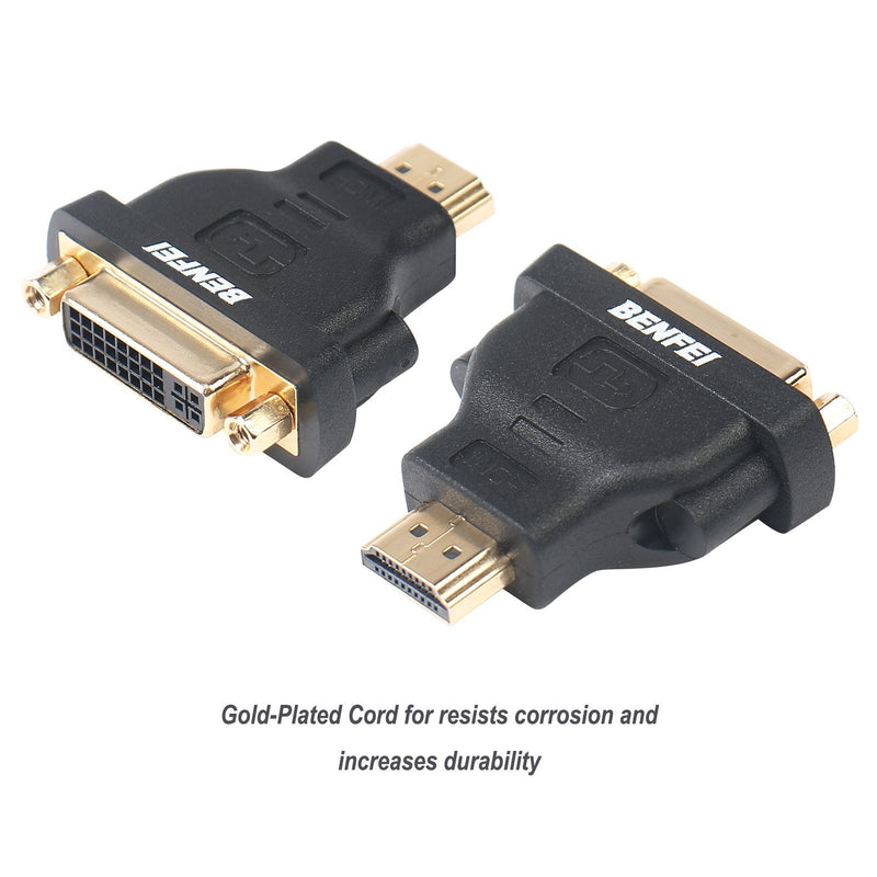 HDMI to DVI Adapter, BENFEI HDMI to DVI-D DVI Bidirectional Converter Male to Female with Gold-Plated Cord 4 Pack