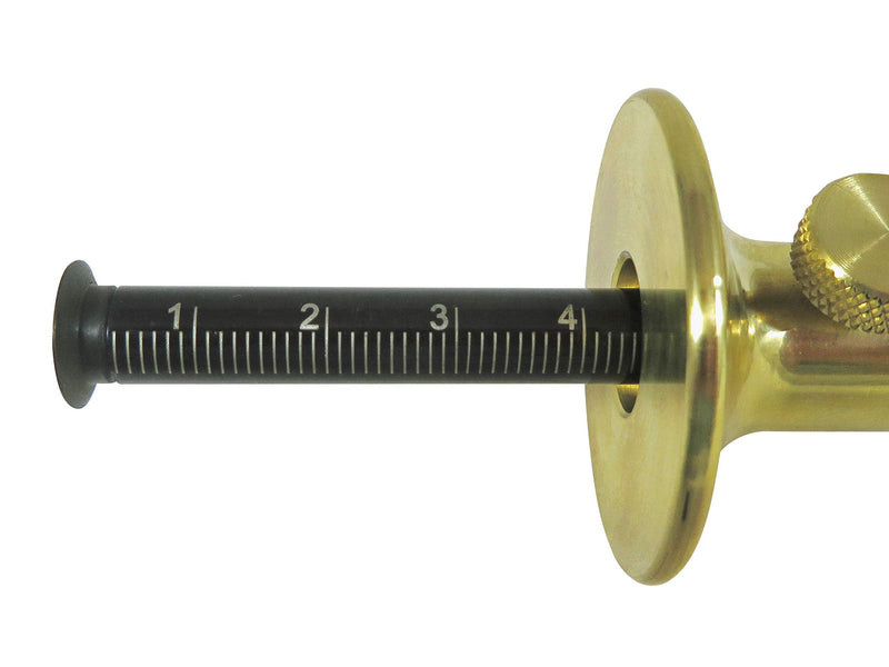 Taytools 465494 Wheel Marking Gauge Depth Gauge with Solid Brass Machined Head Hardened .310 inch Diameter Beam Hardened High Speed Steel Cutting Wheel Overall Length 8 Inches Easy Read SAE and Metric