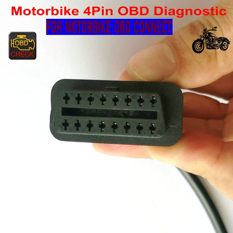 Motorbike OBD 4 Pin Diagnostic Adapter, Multistrada Motorcycle OBDII DDA Can-Bus Connector